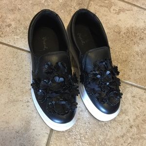 Platform Sneakers With 3D Flowers